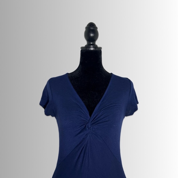 Anthropologie Dolan Ataya Twist Short Sleeve Navy Blue T-Shirt Dress, Size Small - Picture 3 of 7